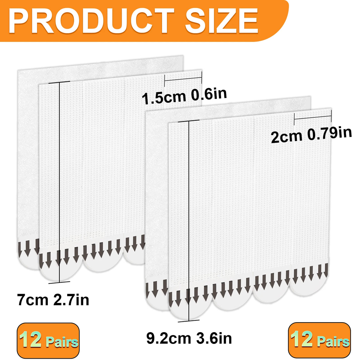 12 Pairs Picture Mounting Strips Poster Strips Picture Mounting Strips Adhesive Hook and Loop Tape for Wall Room Decor Frames